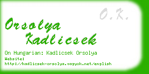 orsolya kadlicsek business card